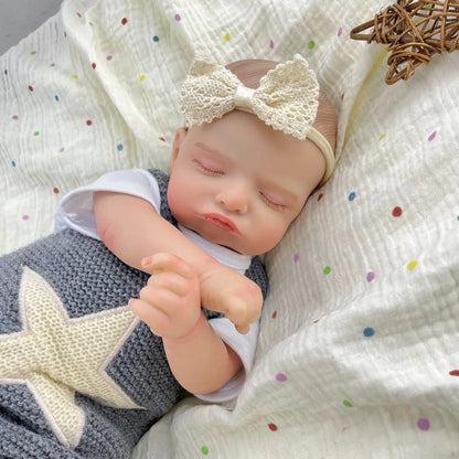20 Inches 3D-Painted Rosalie Asleep Reborn Dolls In Gray Star Outfits