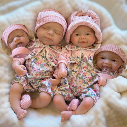 Poupées jumelles reborn en silicone de 30 cm - Pascale et Vivienne