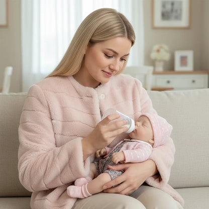 Poupée reborn fille de 30 cm en silicone bouche ouvrante endormie - Irys