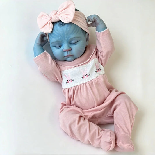 19 Inch Peaches Asleep Reborn Avatar Baby Girl in Pink Outfits