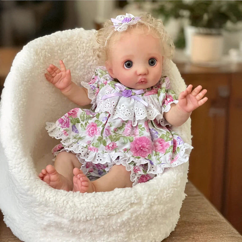 16 Inches Open Eyes Blonde Hair Fairy Peeka Reborn Doll Girl