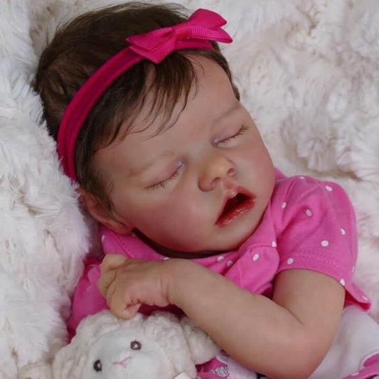 17 pouces Lindsay Dormir Bébé Reborn Fille avec cheveux courts