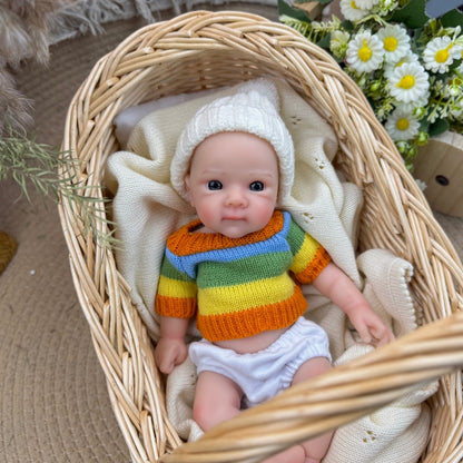 30cm Full Silicone Bettie Reborn Baby Girl in colorful striped sweater