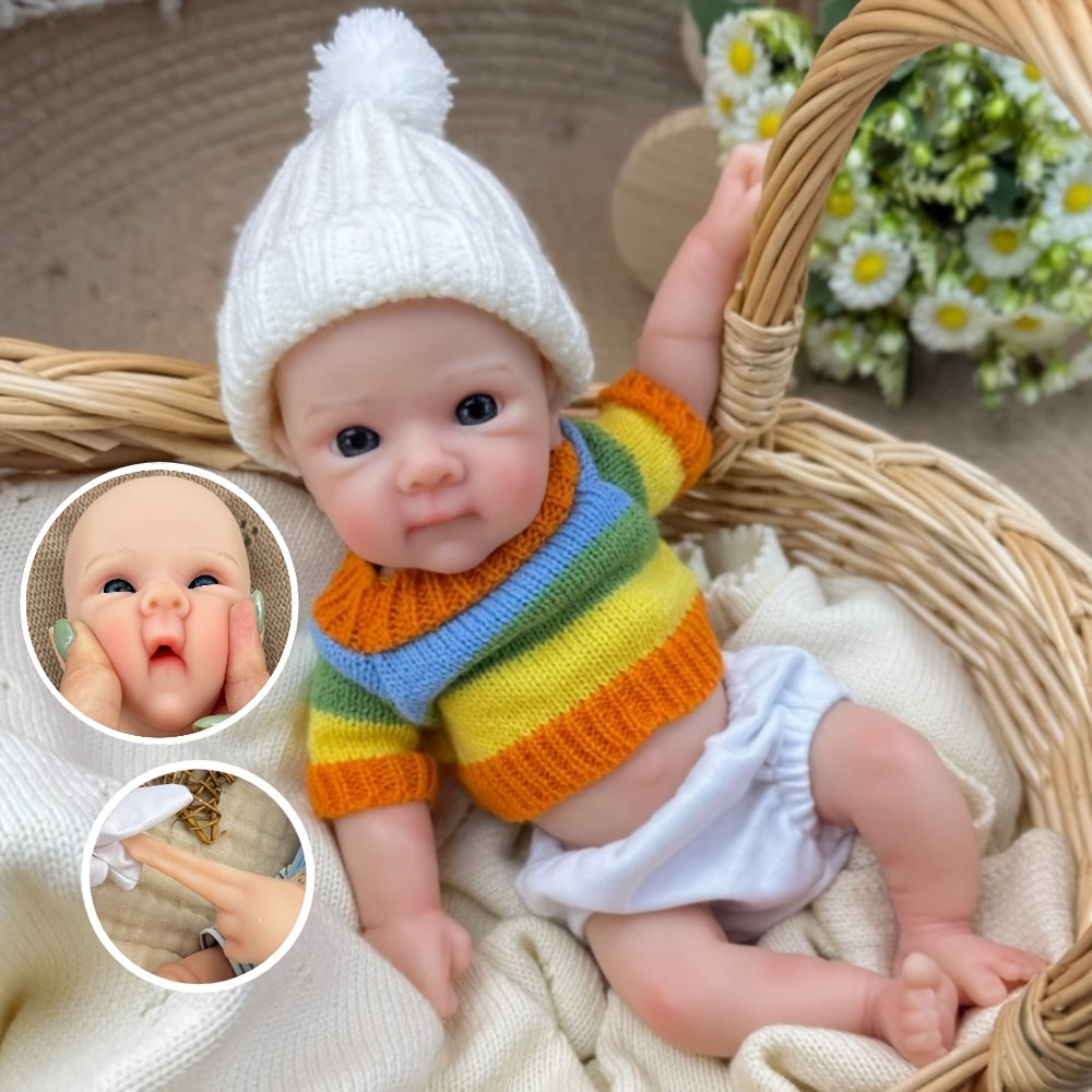 30cm Full Silicone Bettie Reborn Baby Girl in colorful striped sweater