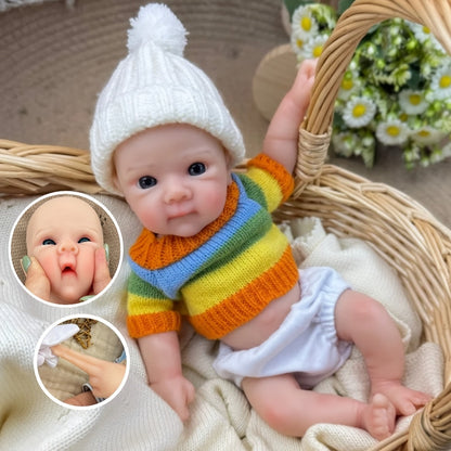 30cm Full Silicone Bettie Reborn Baby Girl in colorful striped sweater