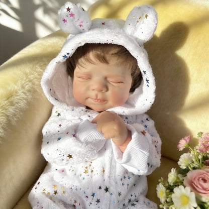 48cm Realistic Closed Eyes Pascale Reborn Baby Girl In Star Jumpsuit