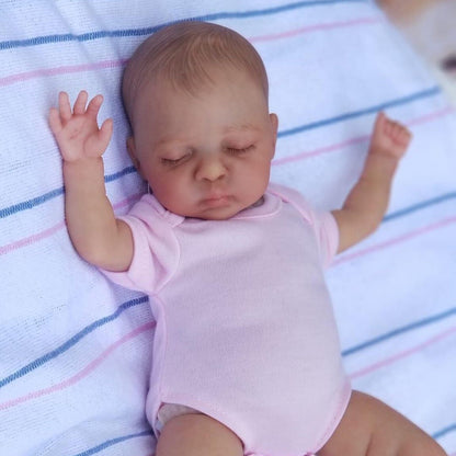 Poupées Reborn au corps en tissu aux yeux fermés de 10 pouces - Luna