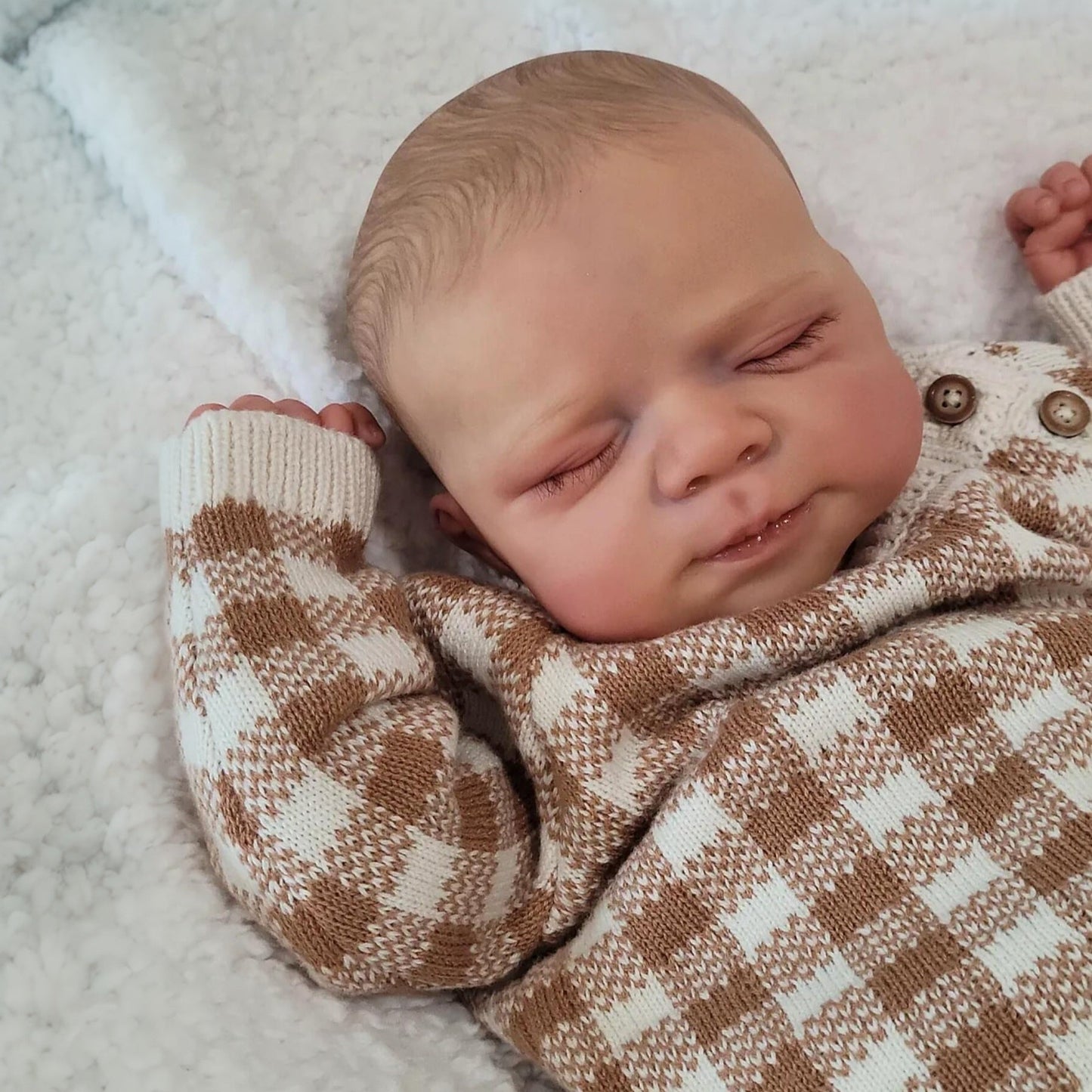 Poupée reborn Pascale corps souple endormie 48 cm