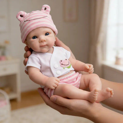 Bébé reborn Bettie en silicone de 30 cm fille vêtue de vêtements roses