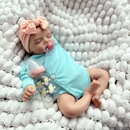 Poupée Reborn Doux Rosalie de 20 pouces fille en vêtements bleus