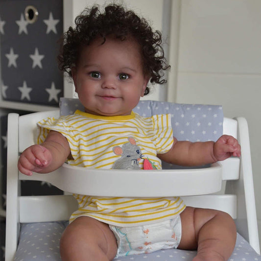 20 Pouces Réaliste Ruth Yeux Ouverts Série de Poupées Afro-américaines Reborn-Maddie