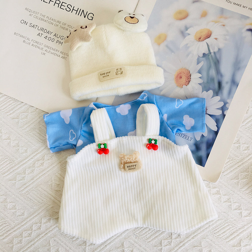 Ensemble 3 pièces avec chapeau haut et salopette en forme d'étoile de mer pour poupées Reborn de 30 cm