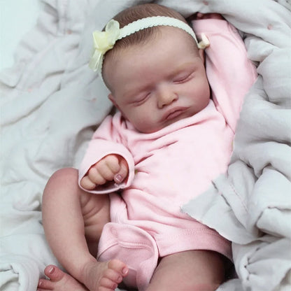 Poupée Reborn Doux Rosalie de 20 pouces fille en vêtements roses