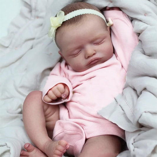 Poupée Reborn Doux Rosalie de 20 pouces fille en vêtements roses