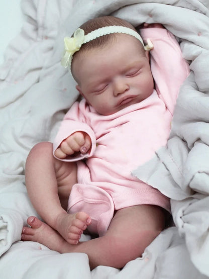 Poupée Reborn Doux Rosalie de 20 pouces fille en vêtements roses