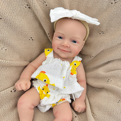 30cm Soft Full Silicone Open Eyes Smile Sebastian Reborn Baby Girl