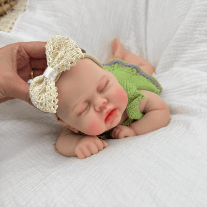 30cm Realistic Silicone Pickle Reborn Doll Girl In Green Sweater
