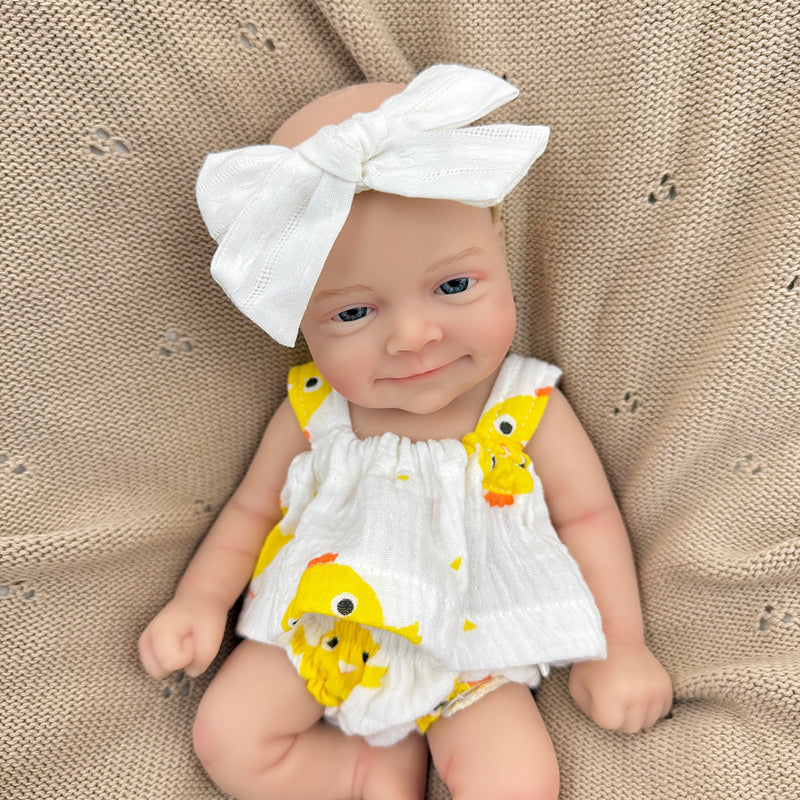 30cm Soft Full Silicone Open Eyes Smile Sebastian Reborn Baby Girl