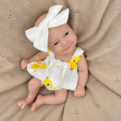 30cm Soft Full Silicone Open Eyes Smile Sebastian Reborn Baby Girl