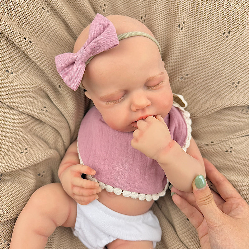 45cm Silicone Stretchable Closed Eyes Loulou Reborn Girl