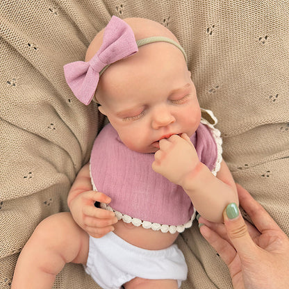 45cm Silicone Stretchable Closed Eyes Loulou Reborn Girl