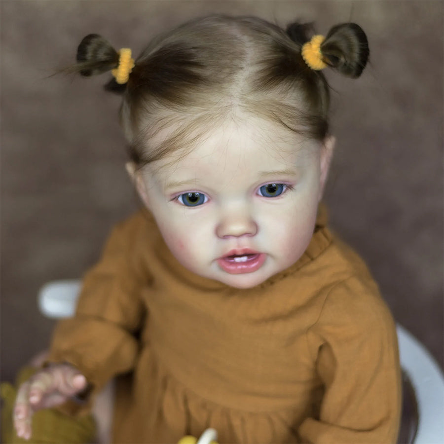 Sharon 24 pouces 60 cm yeux ouverts racine cheveux renaître enfant en bas âge-Lottie