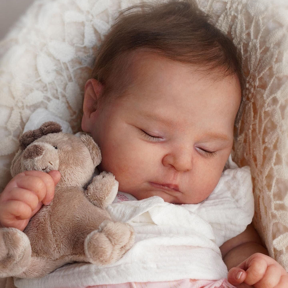 Poupées Reborn de 20 pouces avec les yeux et les cheveux fermés - Peaches