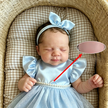 48cm Cute Asleep Pascale Reborn Baby Girl In Blue Dress
