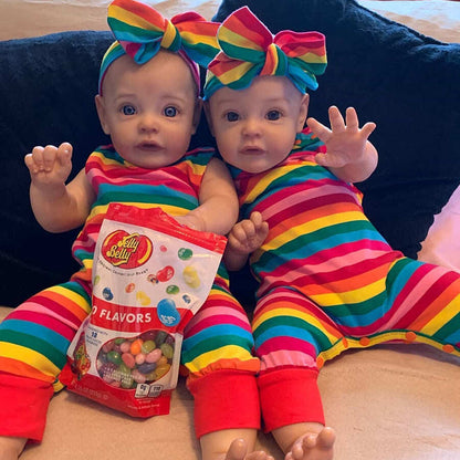 Poupées Reborn Ella et Lucien de 22 pouces sœurs jumelles-Suesue