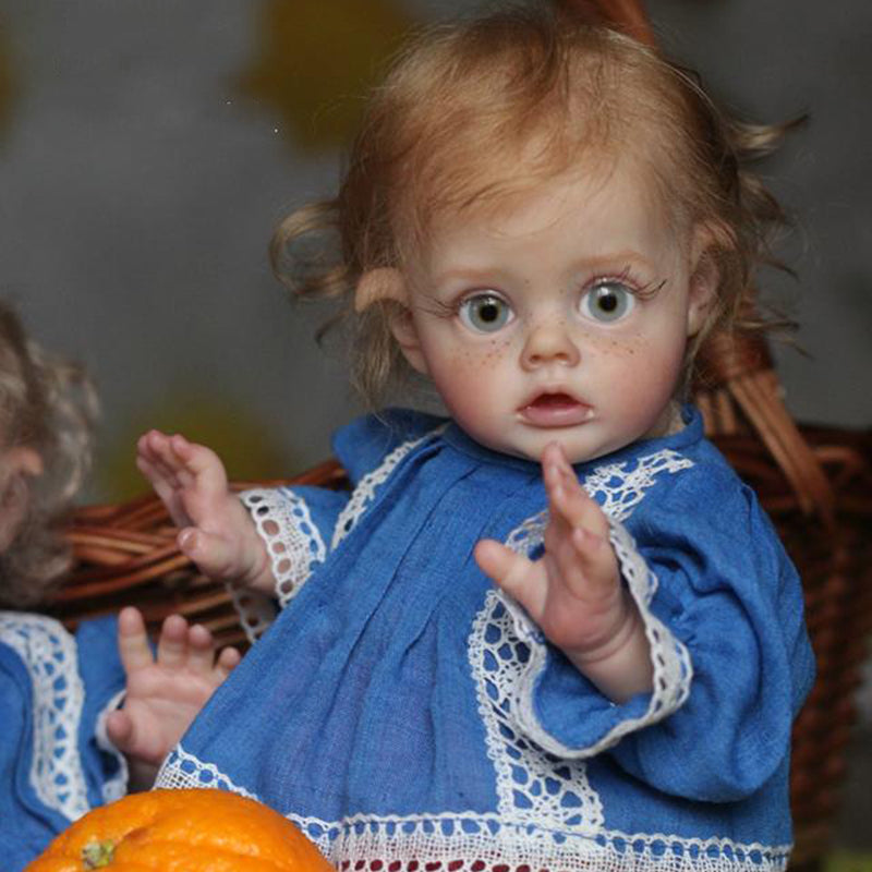 12 Pouces Elsa Cheveux Blonds Courts Yeux Ouverts Bébé Reborn Fille-Flo Fairy Série