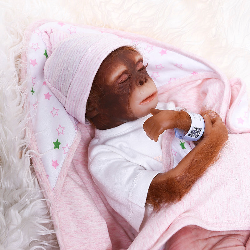 19 pouces 48CM nouveau-né bébé singe poupée orangs-outans réaliste Reborn poupée