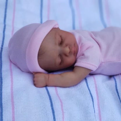 Poupées Reborn au corps en tissu aux yeux fermés de 10 pouces - Luna