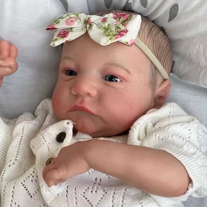 Poupées Reborn de 18 pouces avec les yeux ouverts garçons/filles avec des vêtements blancs-Levi