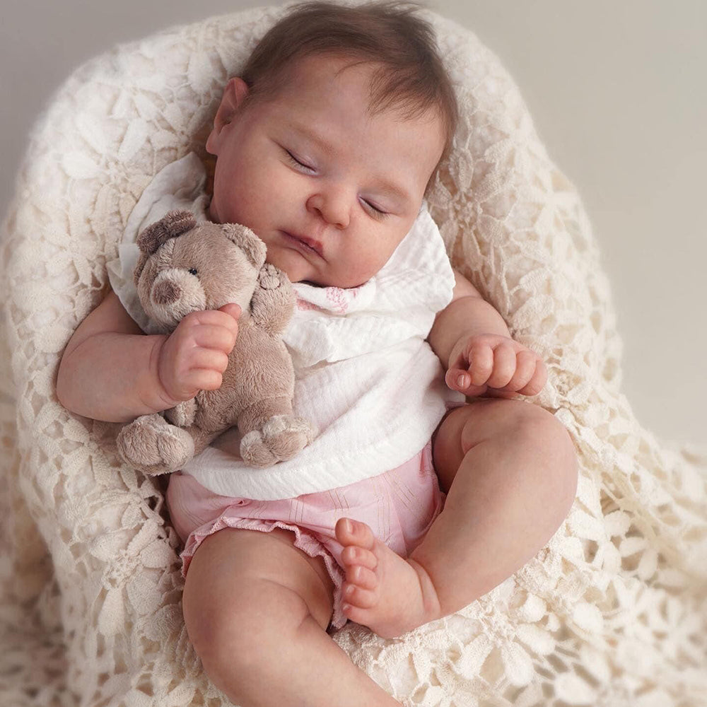 Poupées Reborn de 20 pouces avec les yeux et les cheveux fermés - Peaches