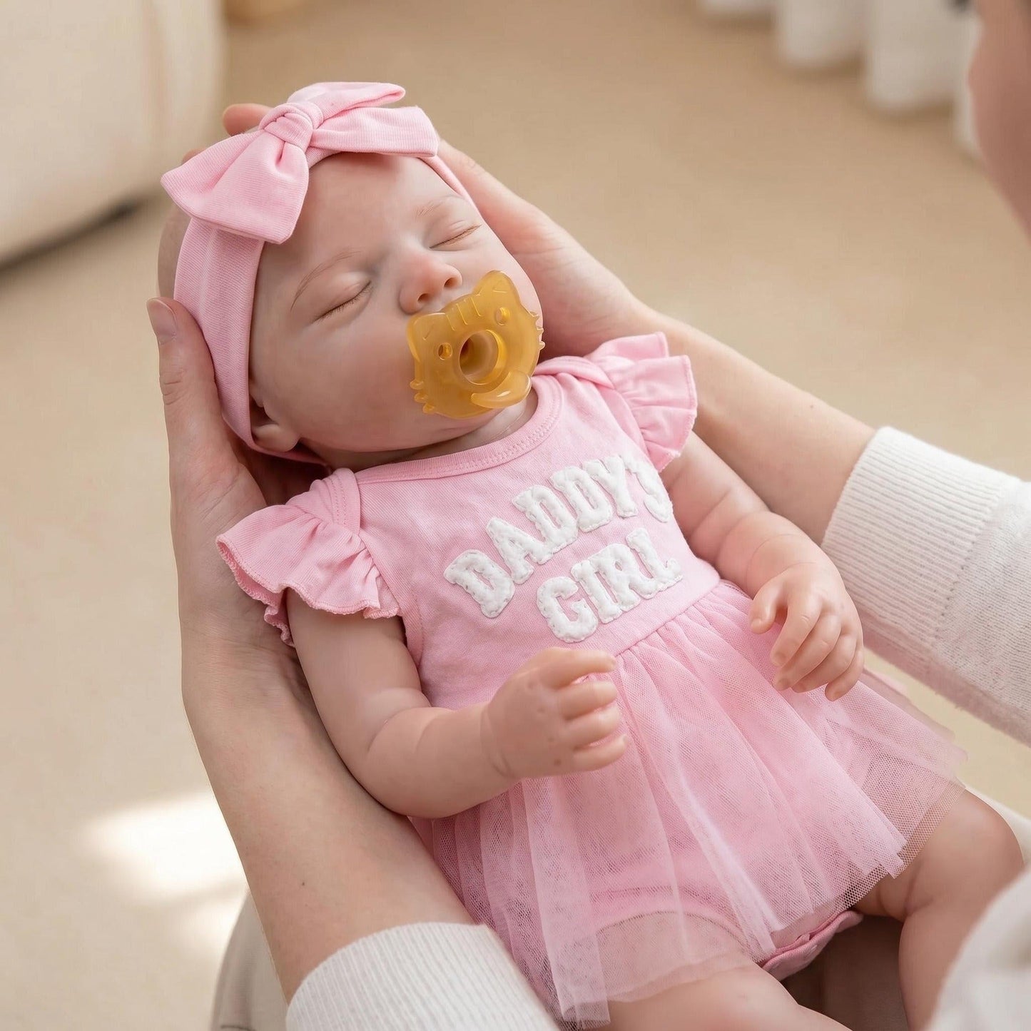 18 Inches Realistic Full Silicone Pascale Reborn Doll Girl in Pink Dress