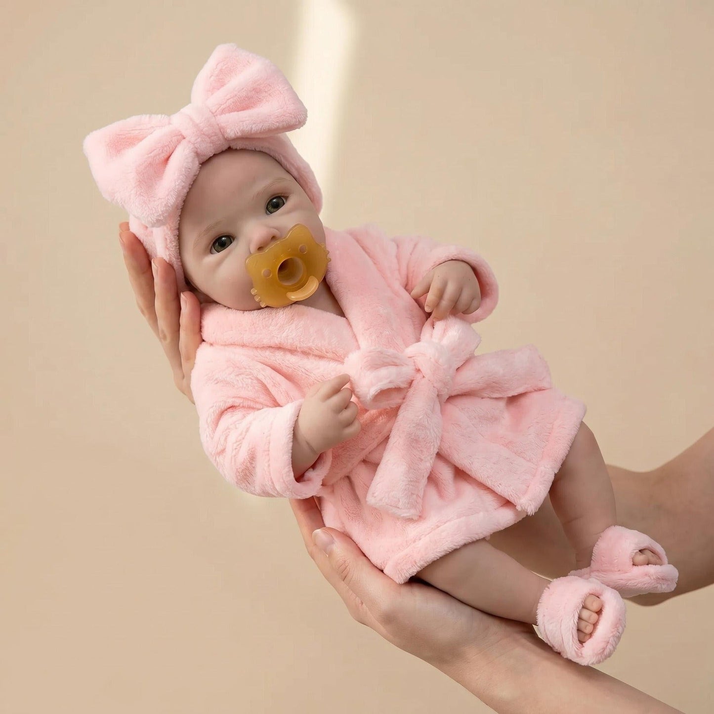 18 Inches Realistic Full Silicone Bettie Reborn Doll Girl in Pink Bathrobe