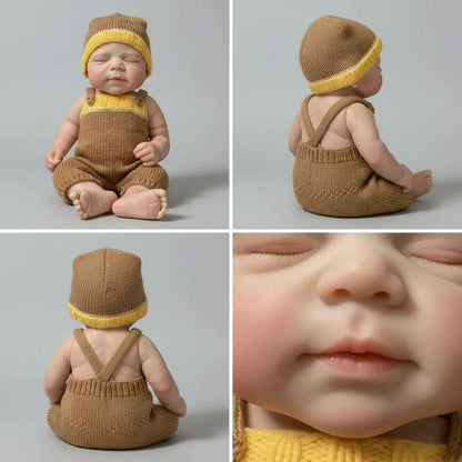 18 Inches Realistic Full Silicone Pascale Reborn Doll Girl in Khaki Sweater Romper