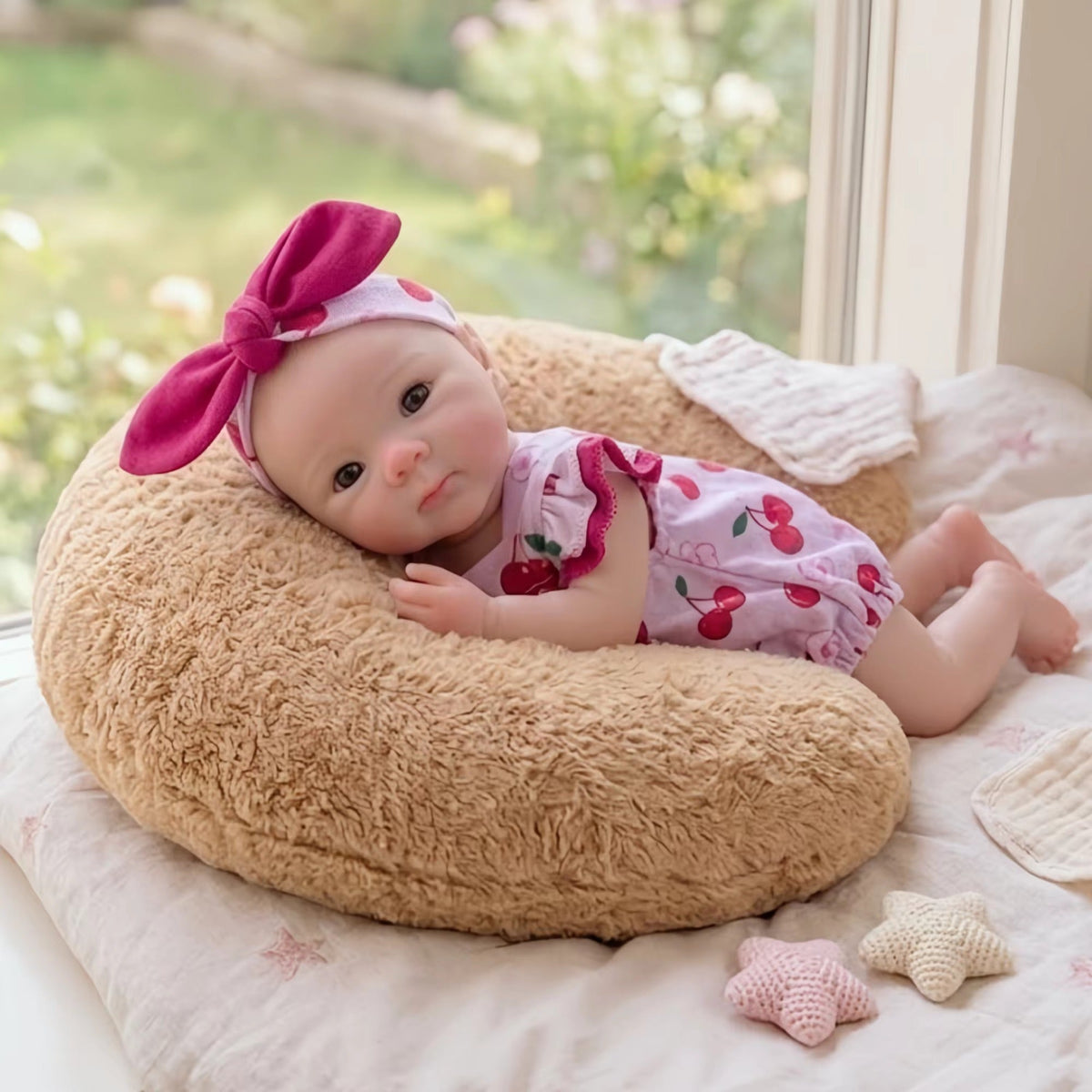 30cm Full Silicone Bettie Reborn Baby Girl in Cherry Romper