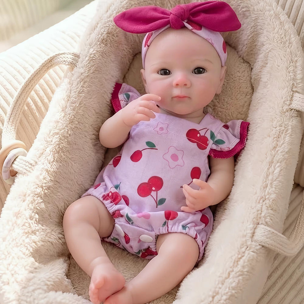 30cm Full Silicone Bettie Reborn Baby Girl in Cherry Romper