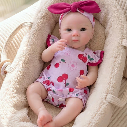 30cm Full Silicone Bettie Reborn Baby Girl in Cherry Romper