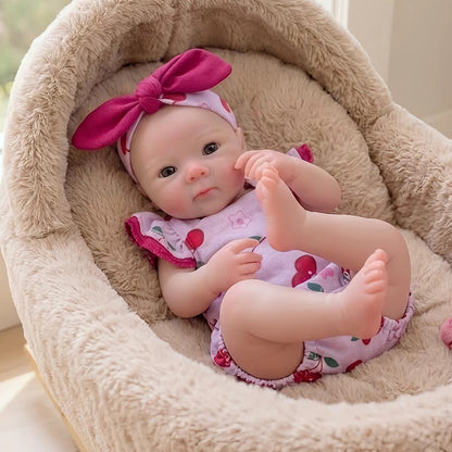 30cm Full Silicone Bettie Reborn Baby Girl in Cherry Romper