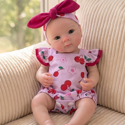 30cm Full Silicone Bettie Reborn Baby Girl in Cherry Romper