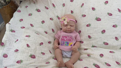 30cm Full Silicone Pascale Reborn Doll Girl in Pink Sweater