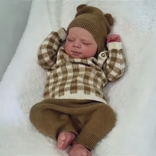 Poupée reborn Pascale corps souple endormie 48 cm