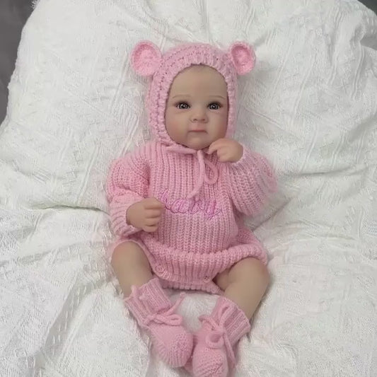 Bébé Reborn Bettie fille réaliste de 45cm corps entièrement en vinyle