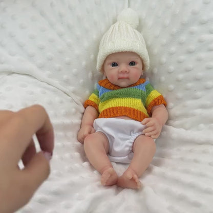 30cm Full Silicone Bettie Reborn Baby Girl in colorful striped sweater